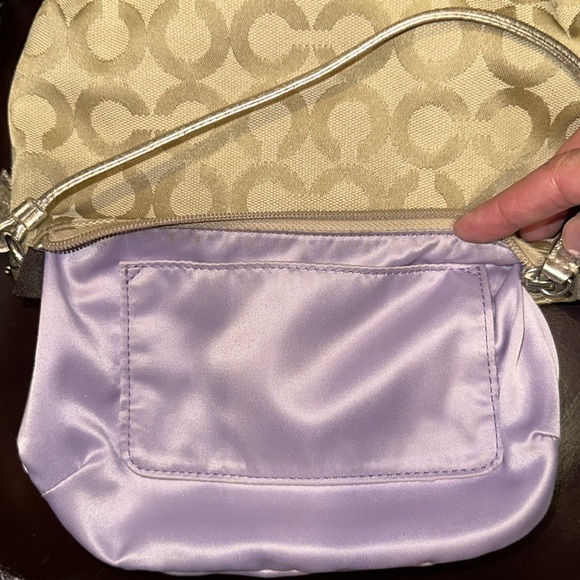 Coach Signature Canvas & Leather Wristlet - Picture 13 of 16